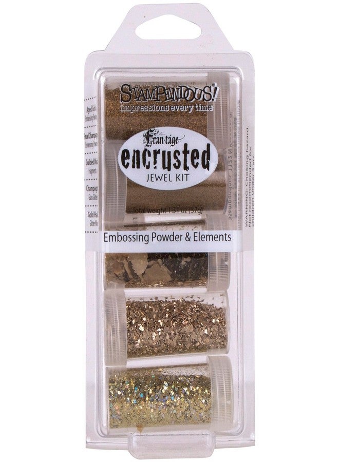 Stampendous Encrusted Jewel Embossing Powder & Elements-Gold - Image 2